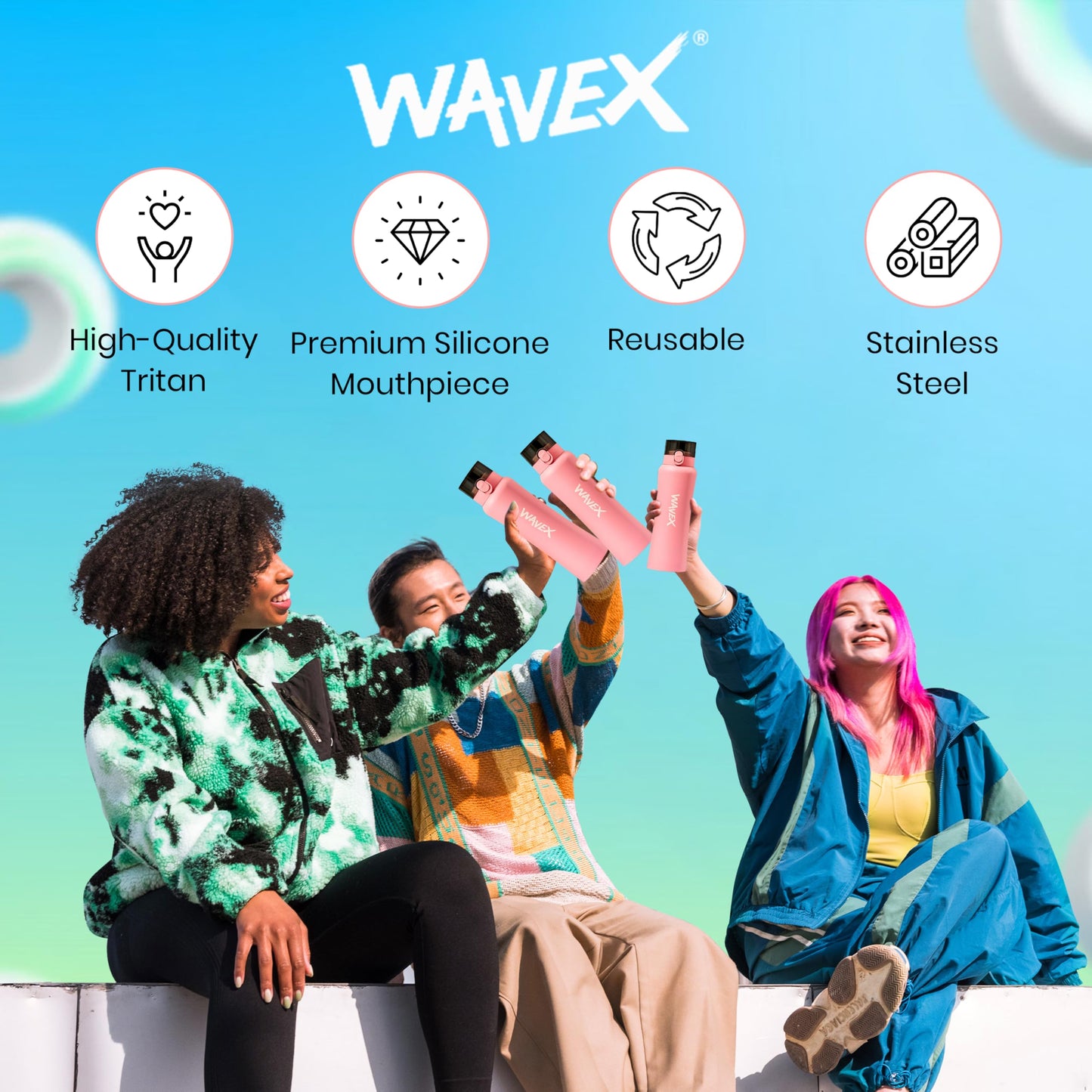 550ml Pink Stainless Steel Water Bottle+1 Honey Peach Aroma Scent Pod