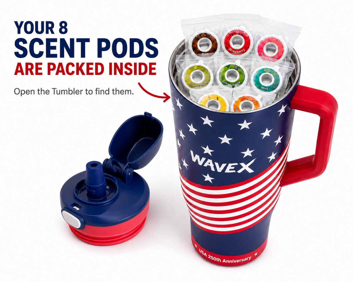Wavex Insulated Stainless Steel Tumbler with 8 Aroma Scent Pods