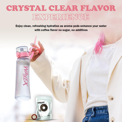 600ml Pink Tritan Water Bottle With 1 Coffee Aroma Scent Pod