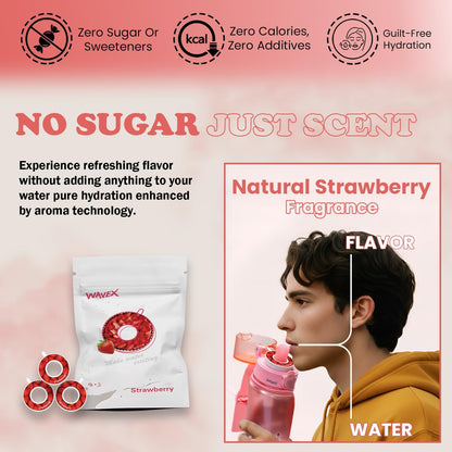 600ml Soft Rose Pink Tritan Water Bottle With 3 Strawberry Aroma Scent Pod