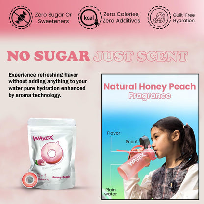 550ml Pink Tritan Water Bottle + 1 Honey Peach Aroma Scent Pod