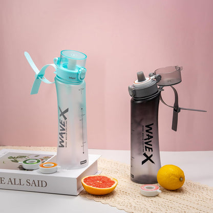 600ml Sea Breeze Turquoise Tritan Water Bottle With 3 Strawberry Aroma Scent Pod