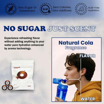 600ml Deep Tide Blue Tritan Water Bottle With 3 Cola Aroma Scent Pod