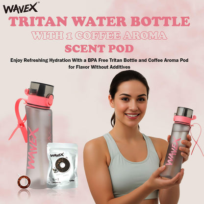 600ml Pink Tritan Water Bottle With 1 Coffee Aroma Scent Pod