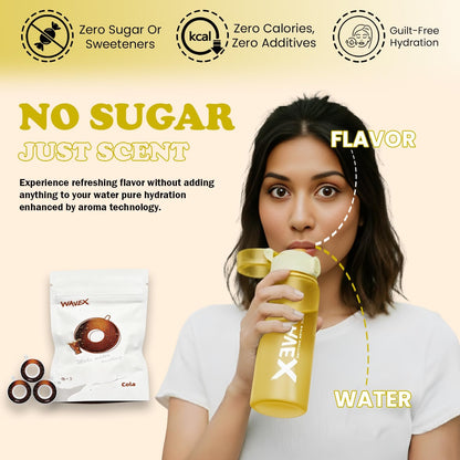 550ml Golden Yellow Tritan Water Bottle With 3 Cola Aroma Scent Pod