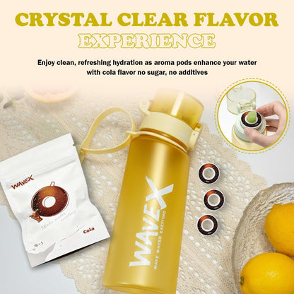 550ml Golden Yellow Tritan Water Bottle With 3 Cola Aroma Scent Pod