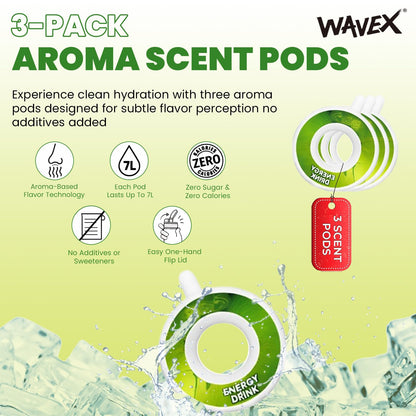 3-Pack Energy Drink Aroma Scent Pods, Only for WAVEX Scent-Powered Water Bottles