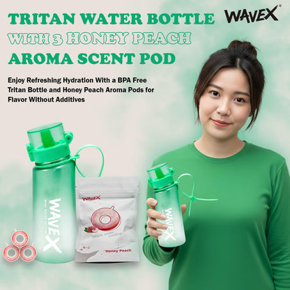 550ml Sea Glass Green Tritan Water Bottle + 3 Honey Peach Aroma Scent Pods