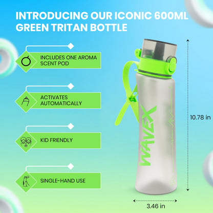 600ml Green Tritan Water Bottle With 1 Coffee Aroma Scent Pod