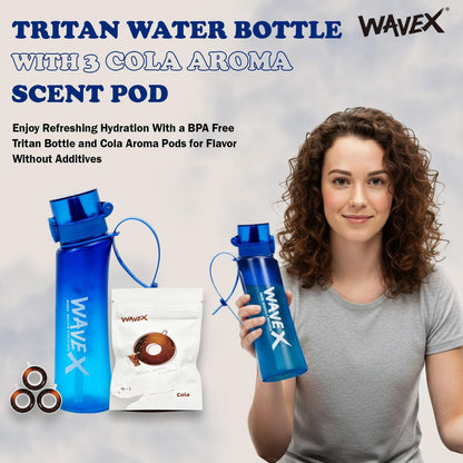 600ml Deep Tide Blue Tritan Water Bottle With 3 Cola Aroma Scent Pod