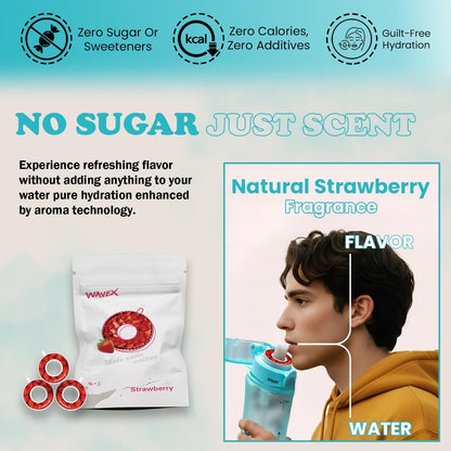 600ml Sea Breeze Turquoise Tritan Water Bottle With 3 Strawberry Aroma Scent Pod