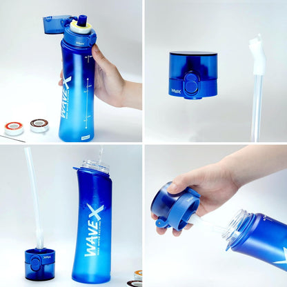 600ml Deep Tide Blue Tritan Water Bottle With 3 Cola Aroma Scent Pod