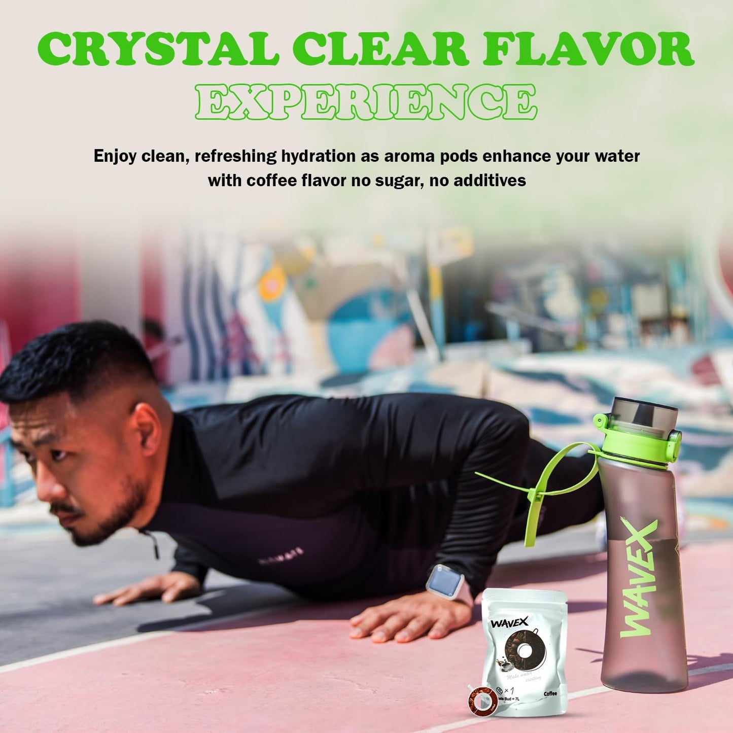 600ml Green Tritan Water Bottle With 1 Coffee Aroma Scent Pod