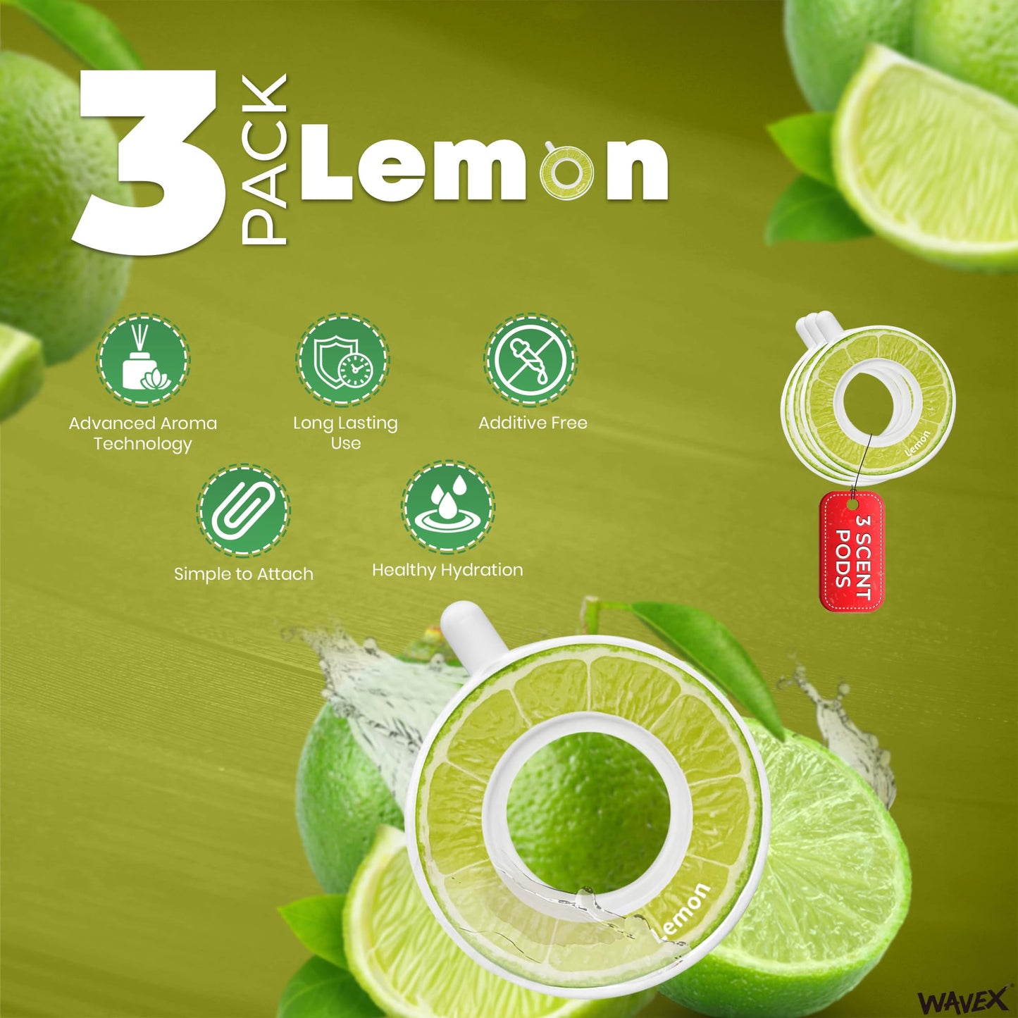 Lemon Aroma Scent Pods – Only for WAVEX Scent-Powered Water Bottles