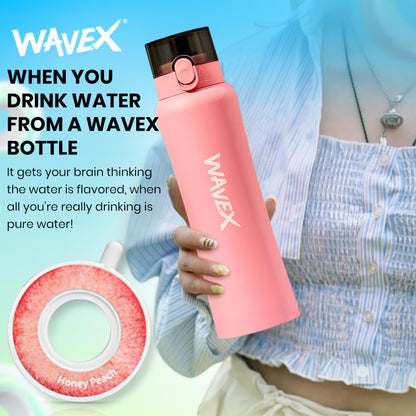 550ml Pink Stainless Steel Water Bottle+1 Honey Peach Aroma Scent Pod