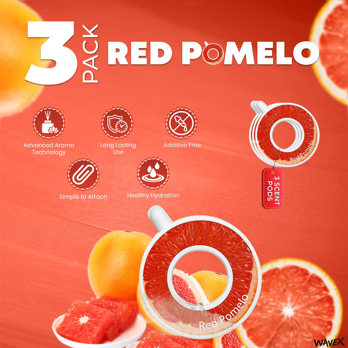 Red Pomelo Aroma Scent Pods – Only for WAVEX Scent-Powered Water Bottles