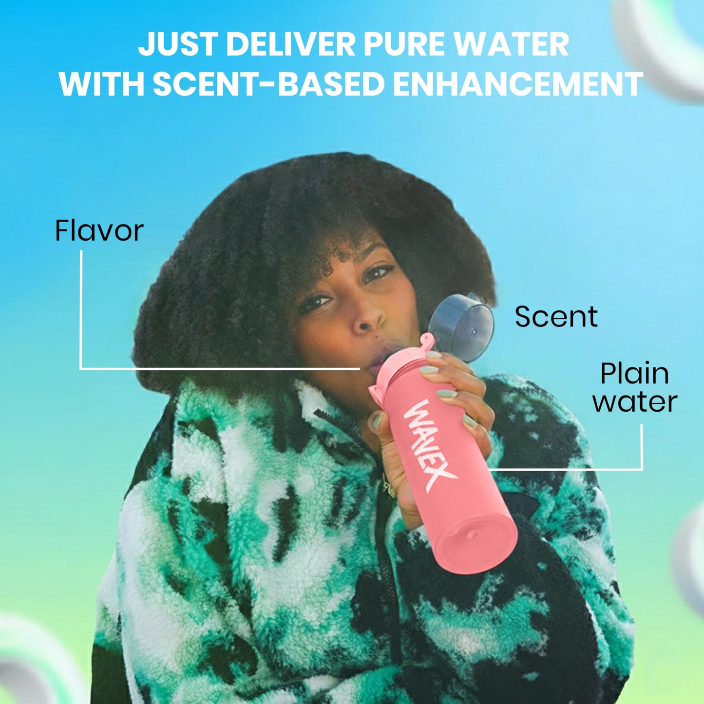 550ml Pink Stainless Steel Water Bottle+1 Honey Peach Aroma Scent Pod