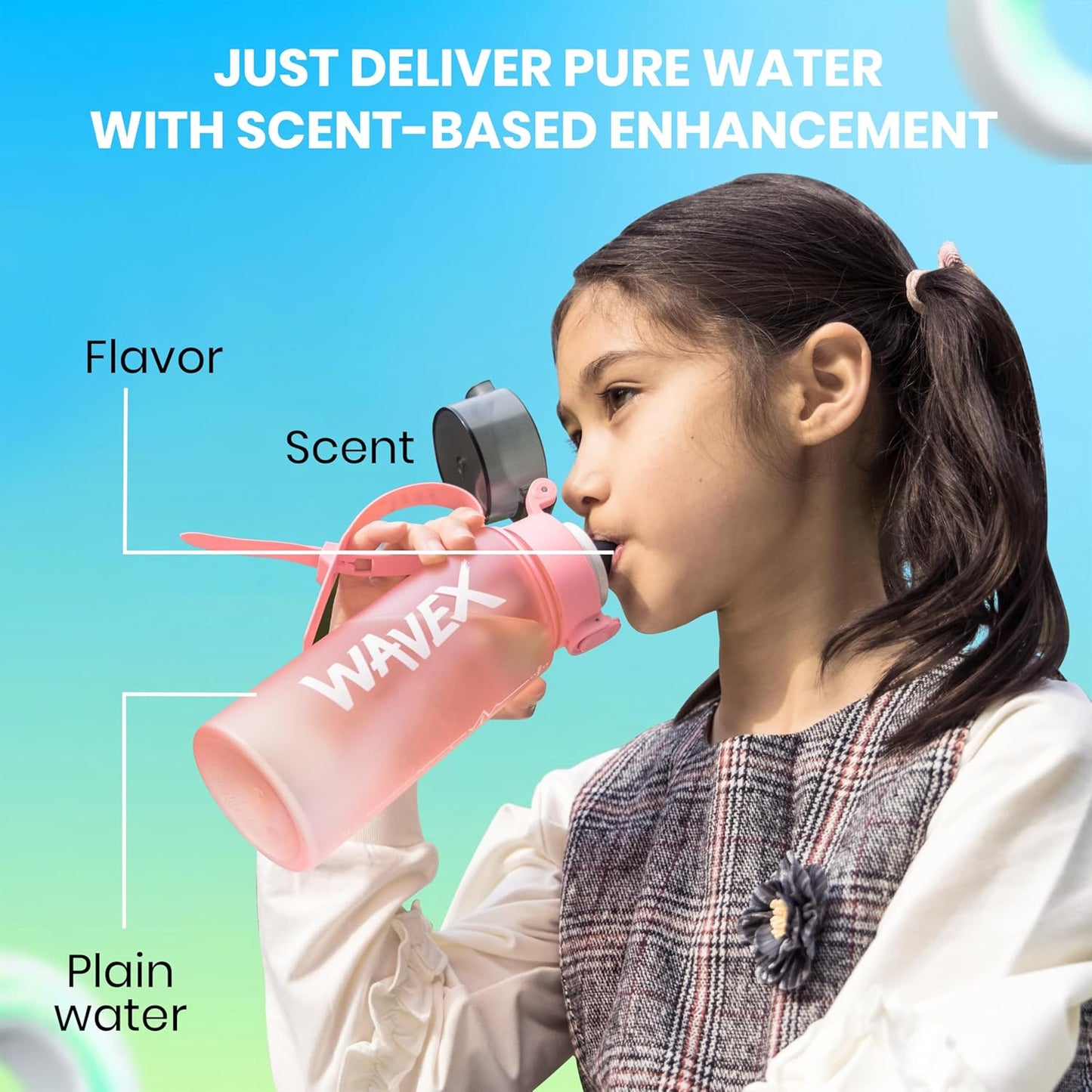 550ml Pink Tritan Water Bottle + 1 Honey Peach Aroma Scent Pod