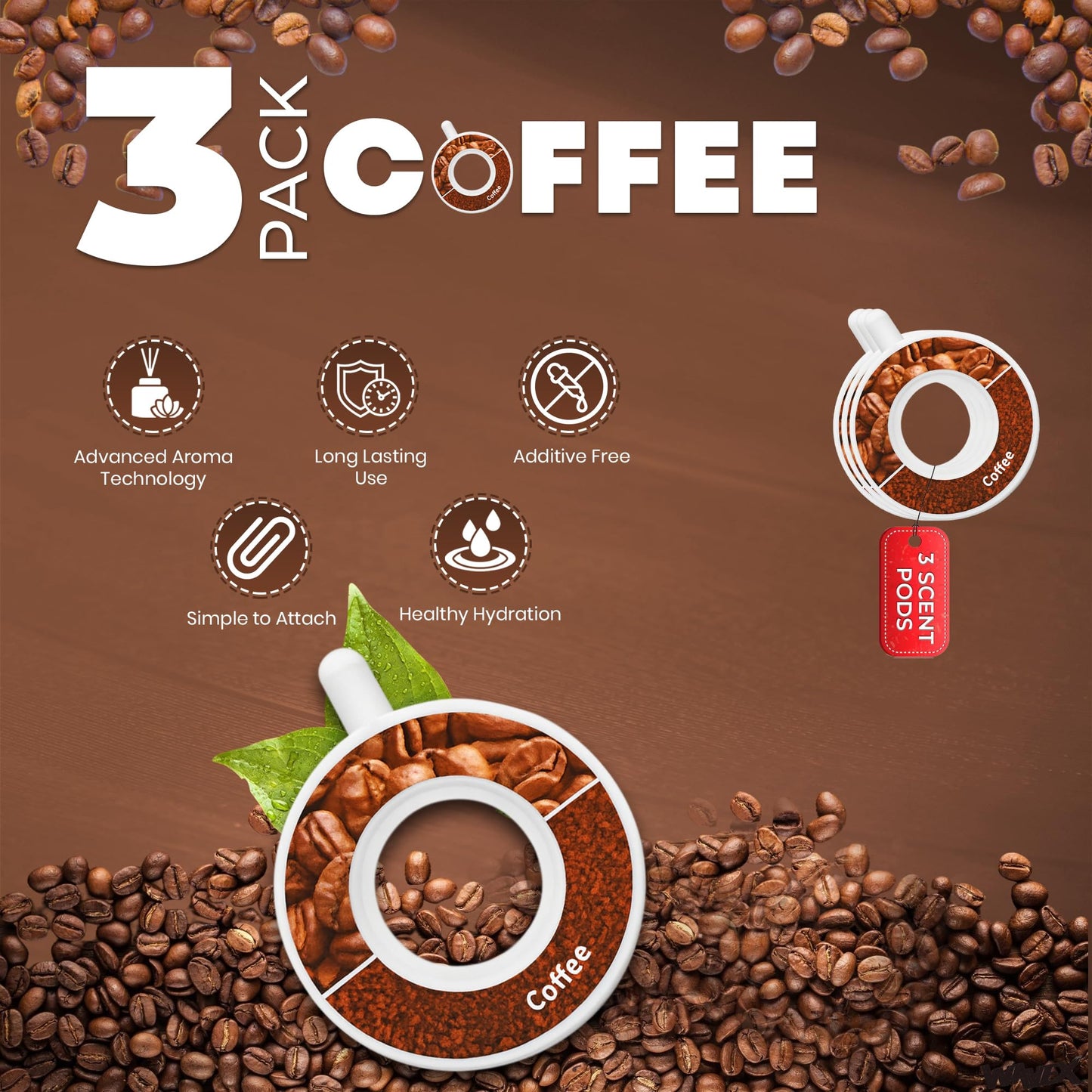 Coffee Aroma Scent Pods – Only for WAVEX Scent-Powered Water Bottles