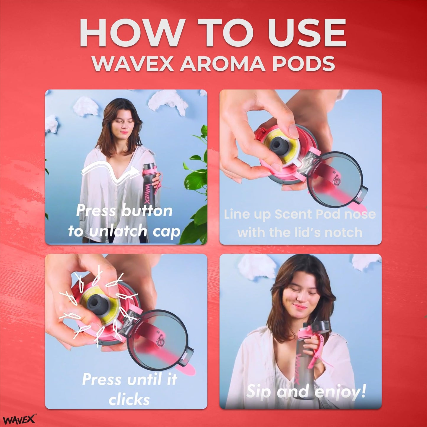 3-Pack Honey Peach Aroma Scent Pods, Only for WAVEX Scent-Powered Water Bottles