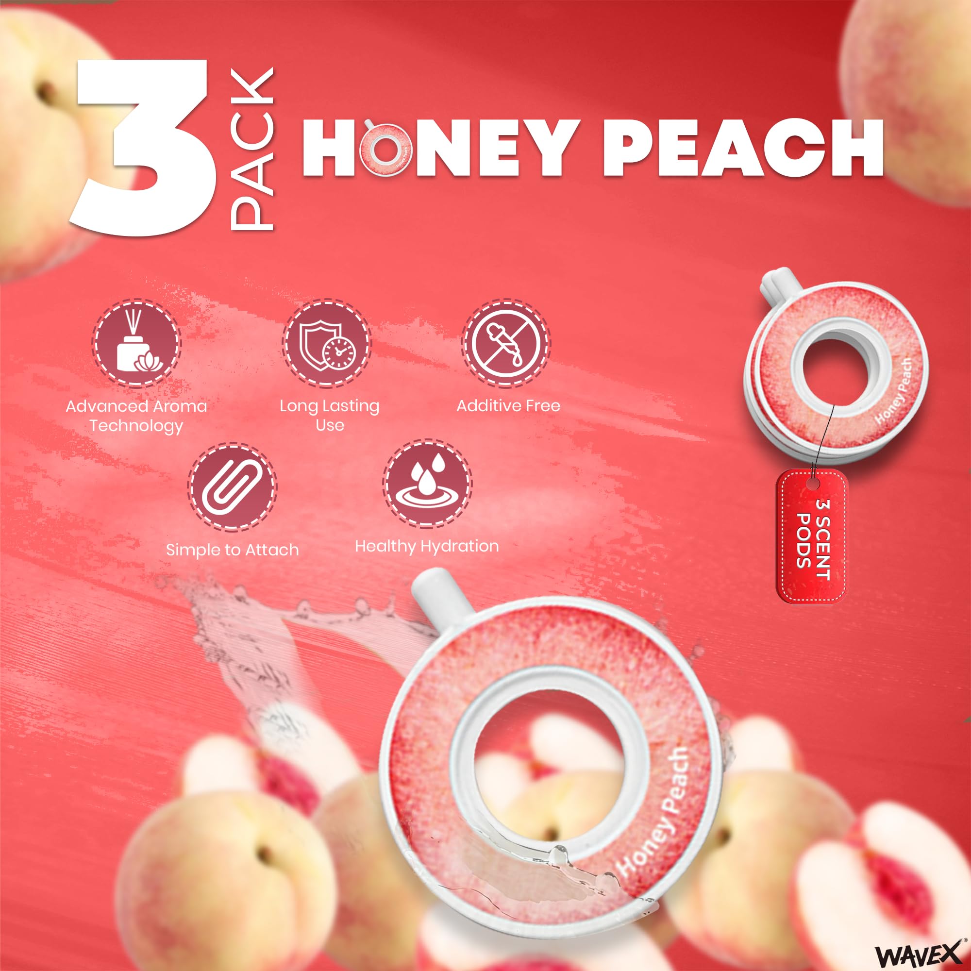 HOney Peach Aroma Scent Pods | Flavour Water Through Scent | WAVEX