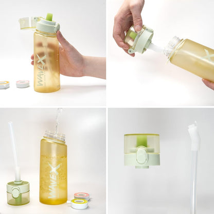 WAVEX 550ml Golden Yellow Tritan Water Bottle with Variety 8-Scent Pods Discovery Set