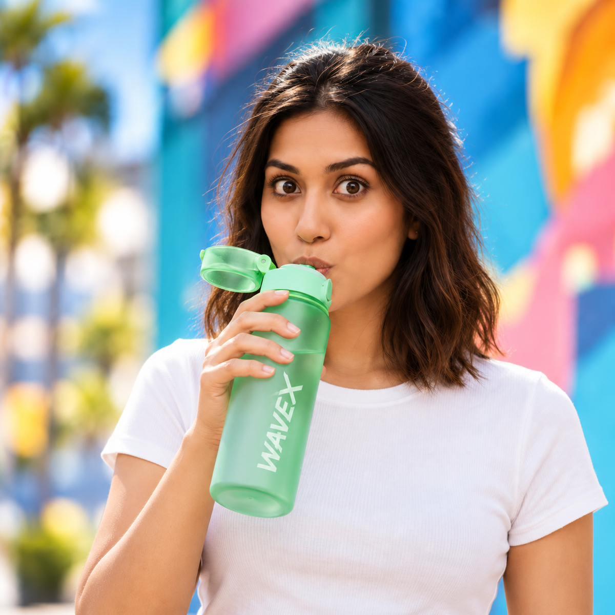 WAVEX aroma-powered hydration bottle in use