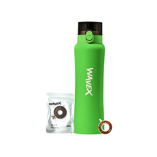 550ml Green Stainless Steel Water Bottle With 1 Coffee Aroma Scent Pod